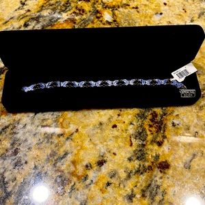 Sterling silver purple butterfly bracelet